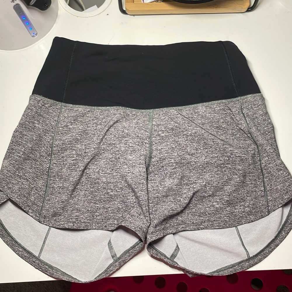 Lululemon Speed Up Shorts Black and Gray